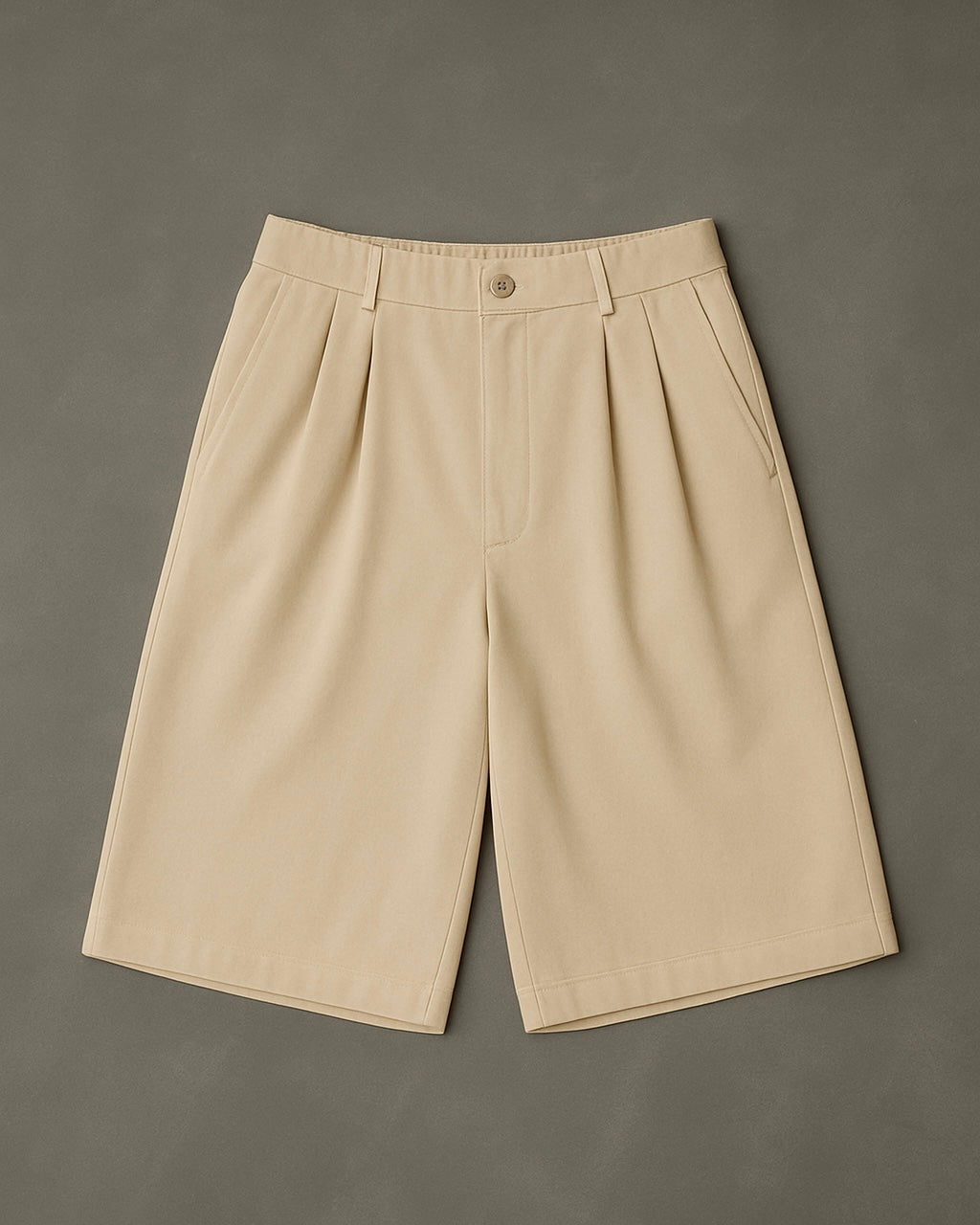 RFLCT Premium Streetwear Shorts Herren Pleated beige