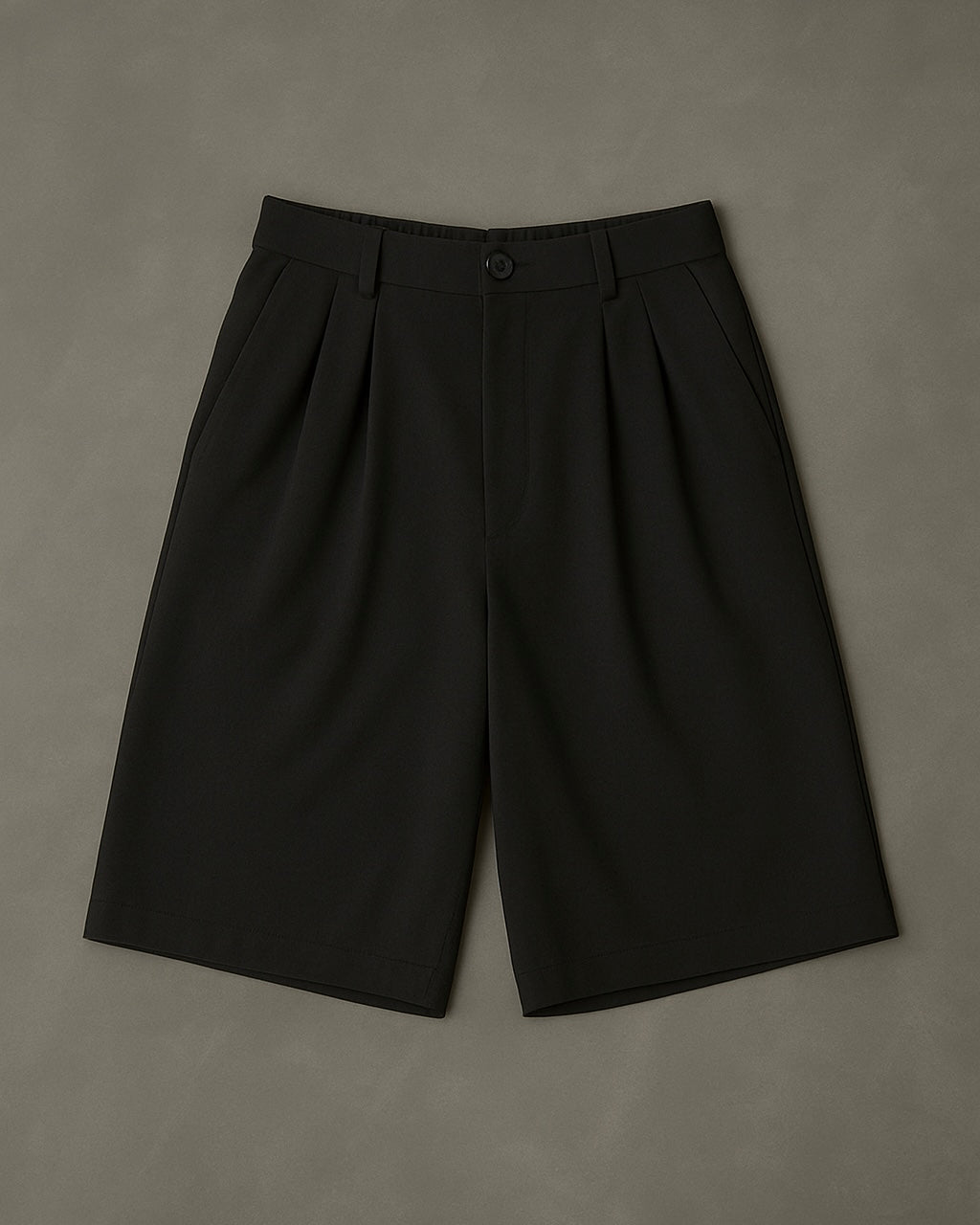 RFLCT Premium Streetwear Shorts Herren Pleated Schwarz