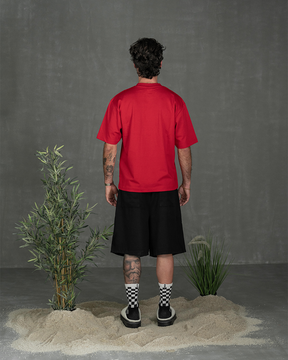 WIDE DOUBLE PLEATED SHORTS BLACK