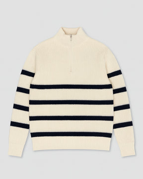CHUNKY RIB KNIT HALF-ZIP SWEATER 