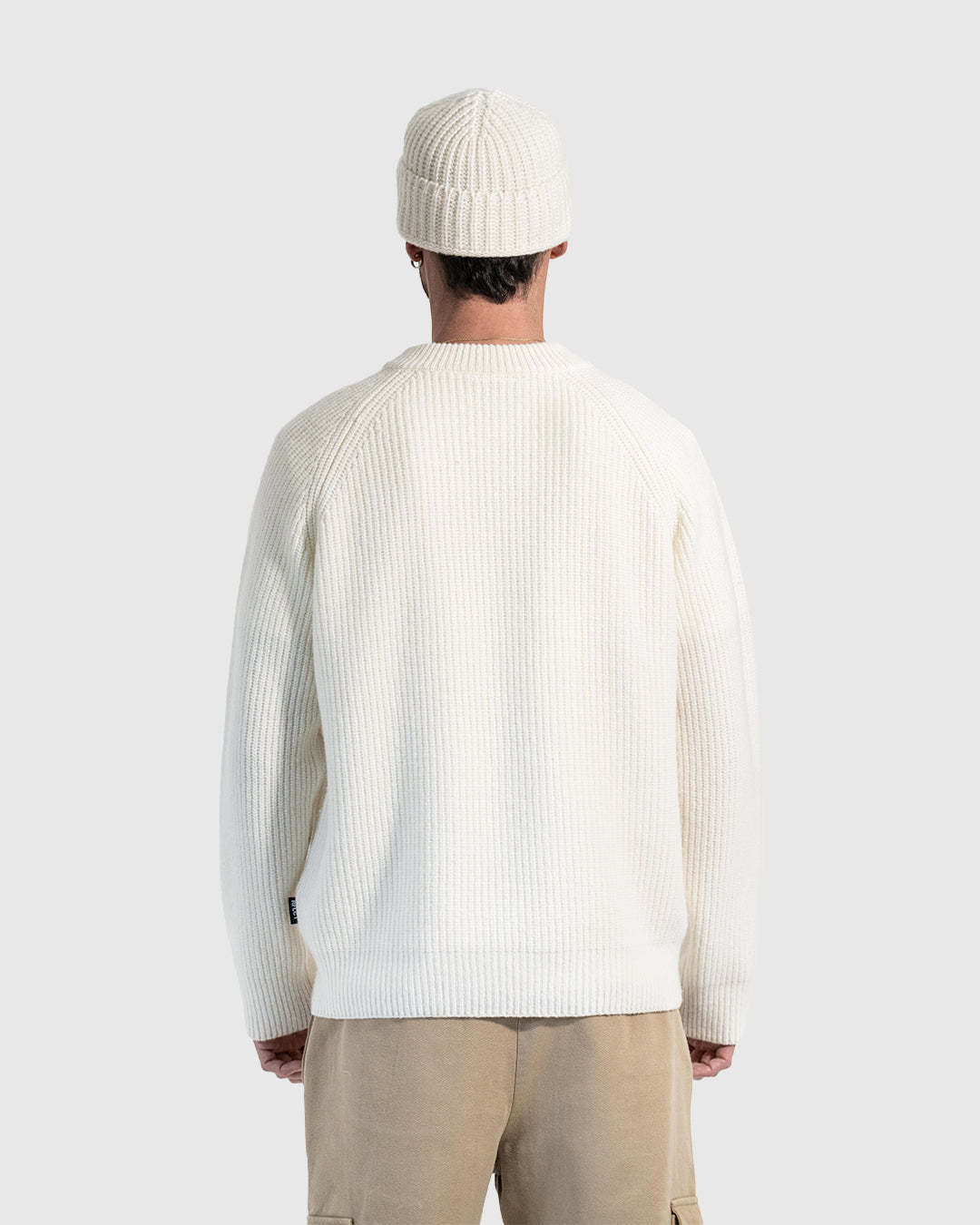 CHUNKY RIB KNIT CREWNECK CREAM