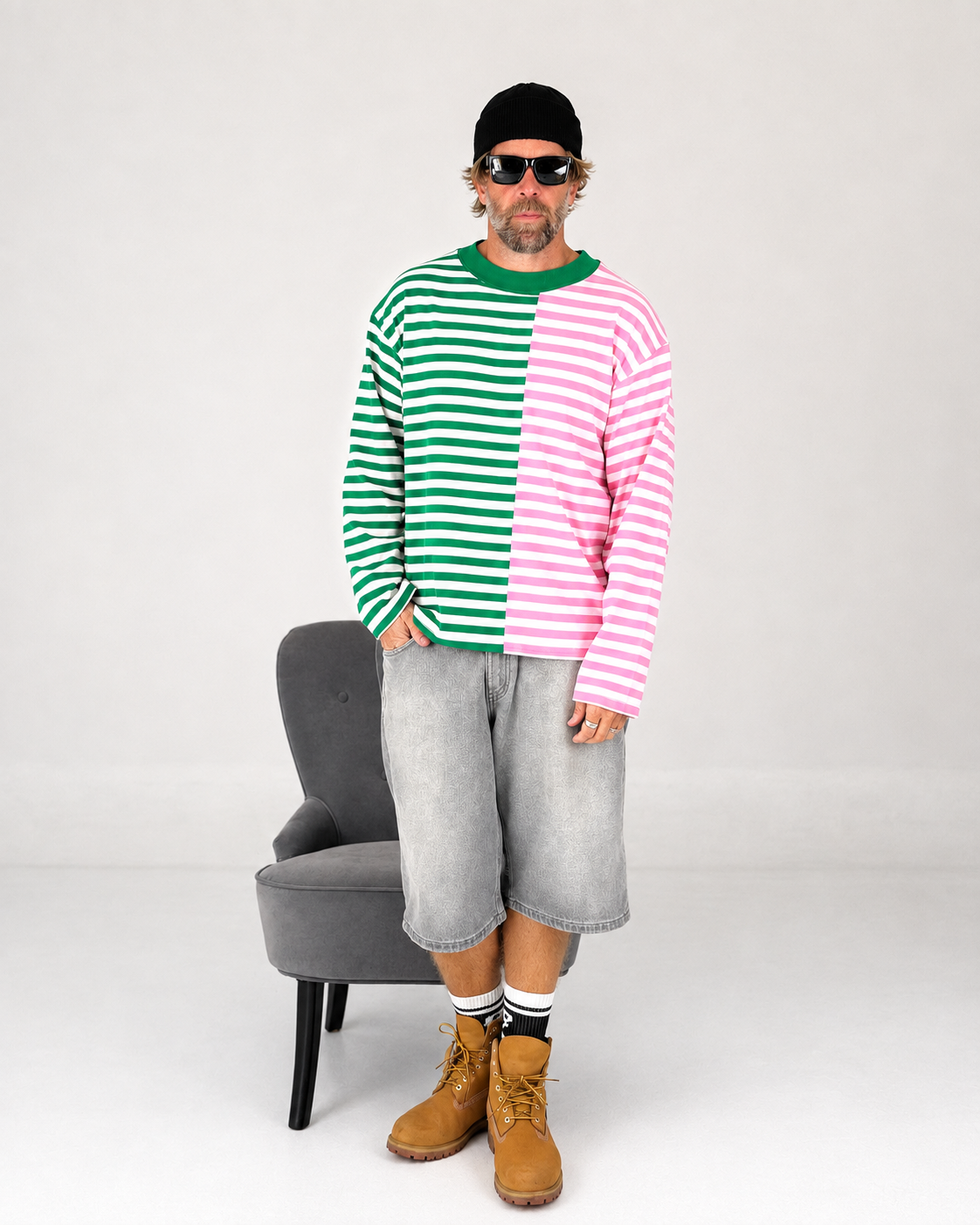 ASYMMETRIC STRIPE LONGSLEEVE