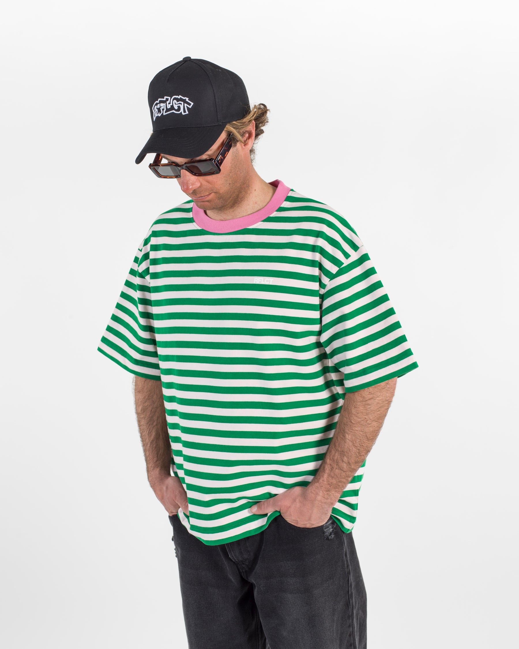 STRIPE TEE GREEN PUNCH
