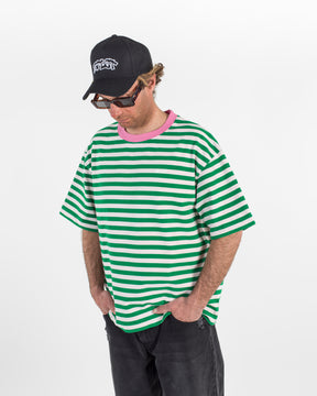 STRIPE TEE GREEN PUNCH