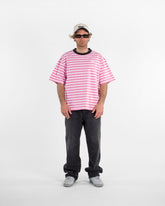 STRIPE TEE HOT PINK