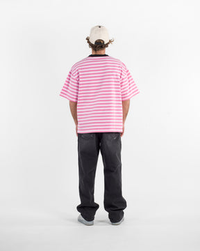 STRIPE TEE HOT PINK