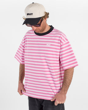 STRIPE TEE HOT PINK