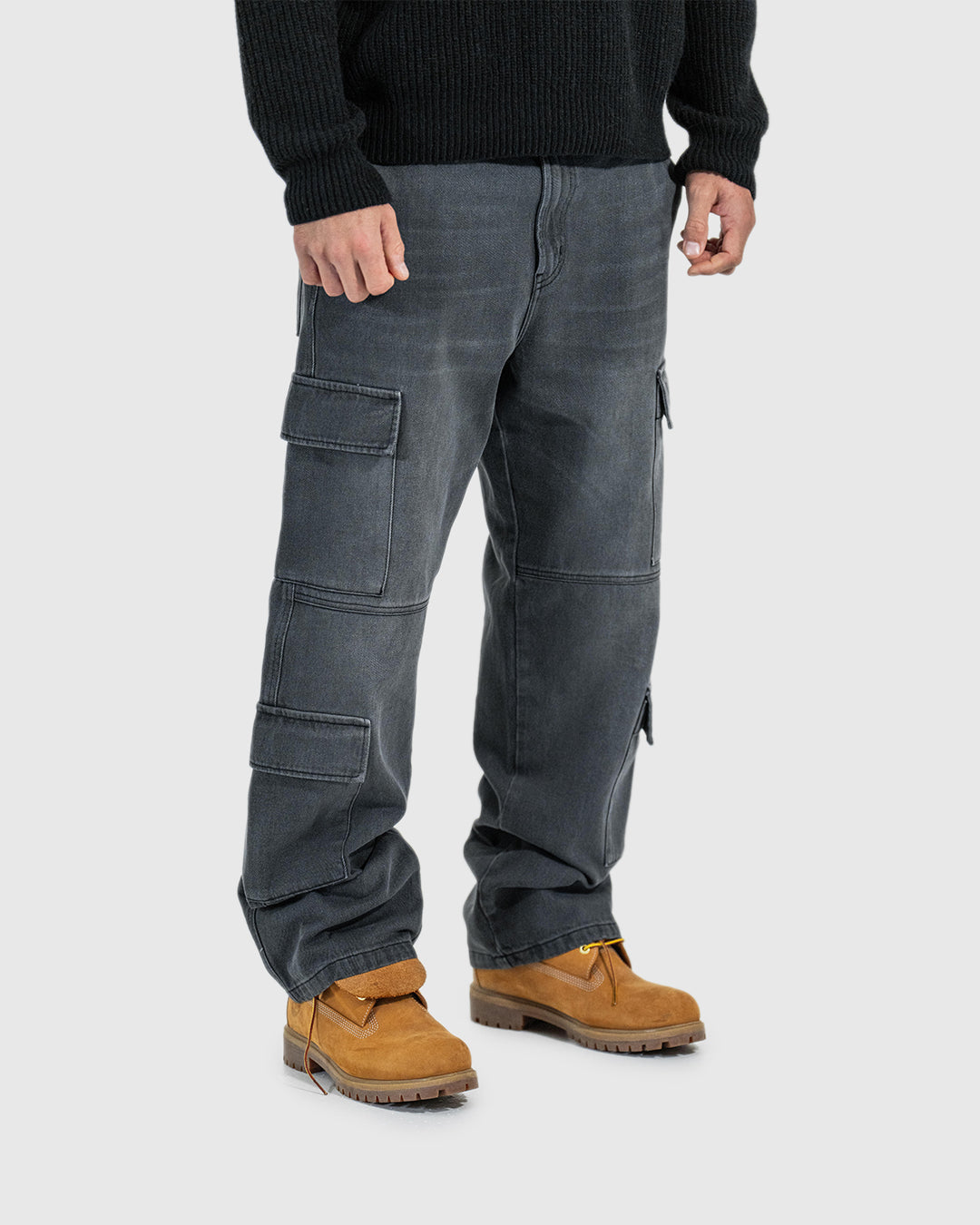 WASHED CARGO DENIM BLACK