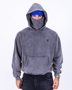 CLOUD MASK HOODIE - WASHED-OUT BLACK (VORBESTELLUNG)