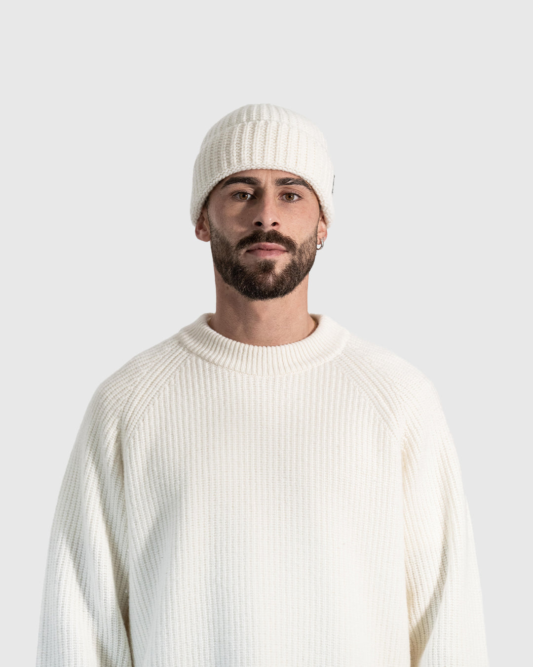 CHUNKY RIB WOOL BEANIE CREAM