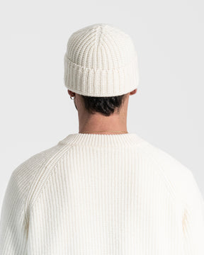 CHUNKY RIB WOOL BEANIE CREAM