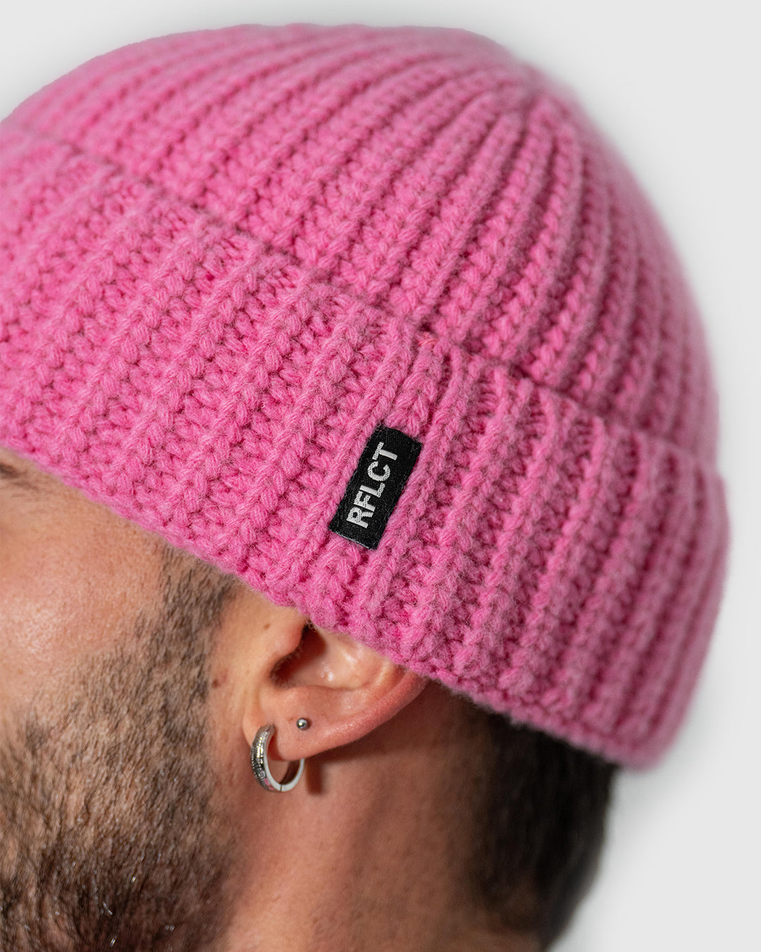 CHUNKY RIB WOOL BEANIE PINK