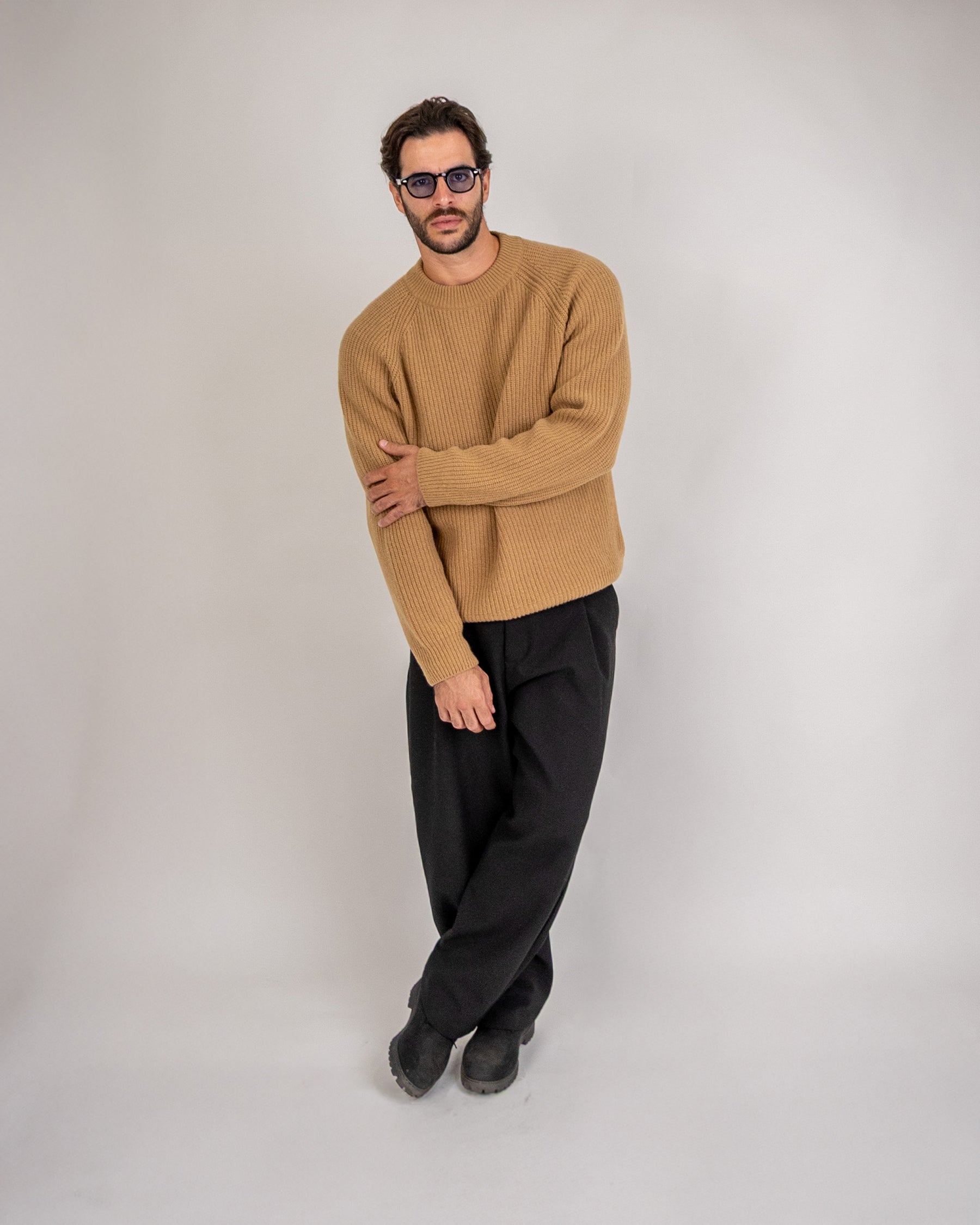 CHUNKY RIB KNIT CREWNECK PINK 