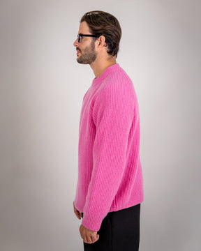 CHUNKY RIB KNIT CREWNECK PINK 