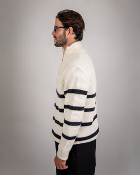 CHUNKY RIB KNIT HALF-ZIP SWEATER 
