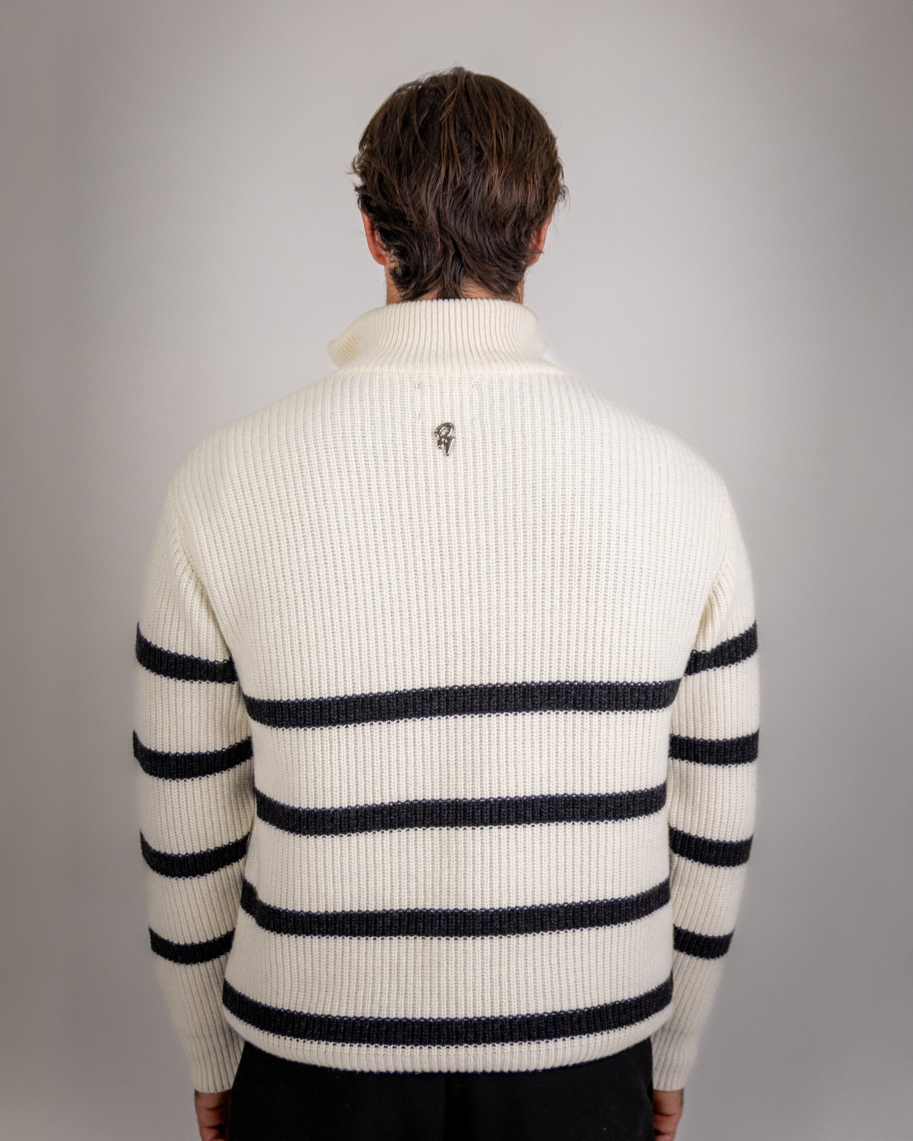 CHUNKY RIB KNIT HALF-ZIP SWEATER 