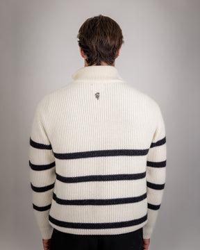 CHUNKY RIB KNIT HALF-ZIP SWEATER 