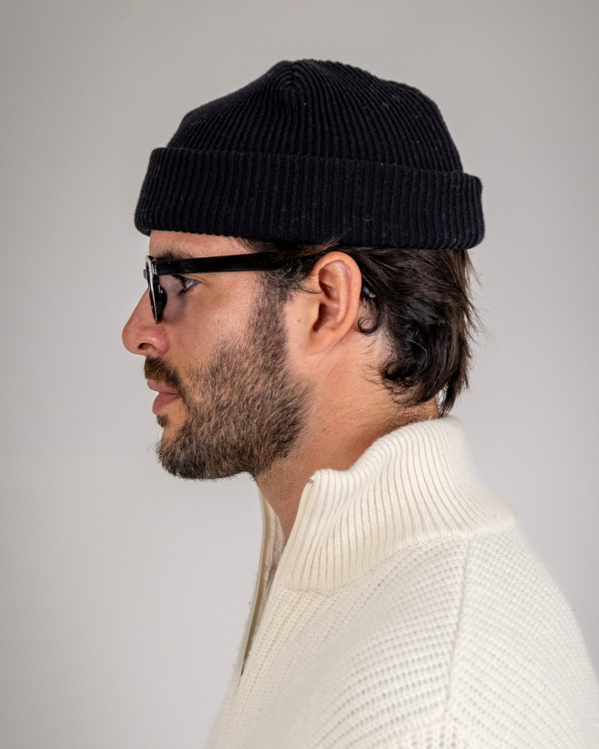 SOFT FISHERMAN BEANIE BLACK