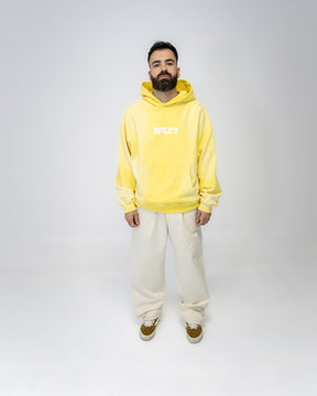 CLOUD MASK HOODIE - YELLOW SPRAYED
