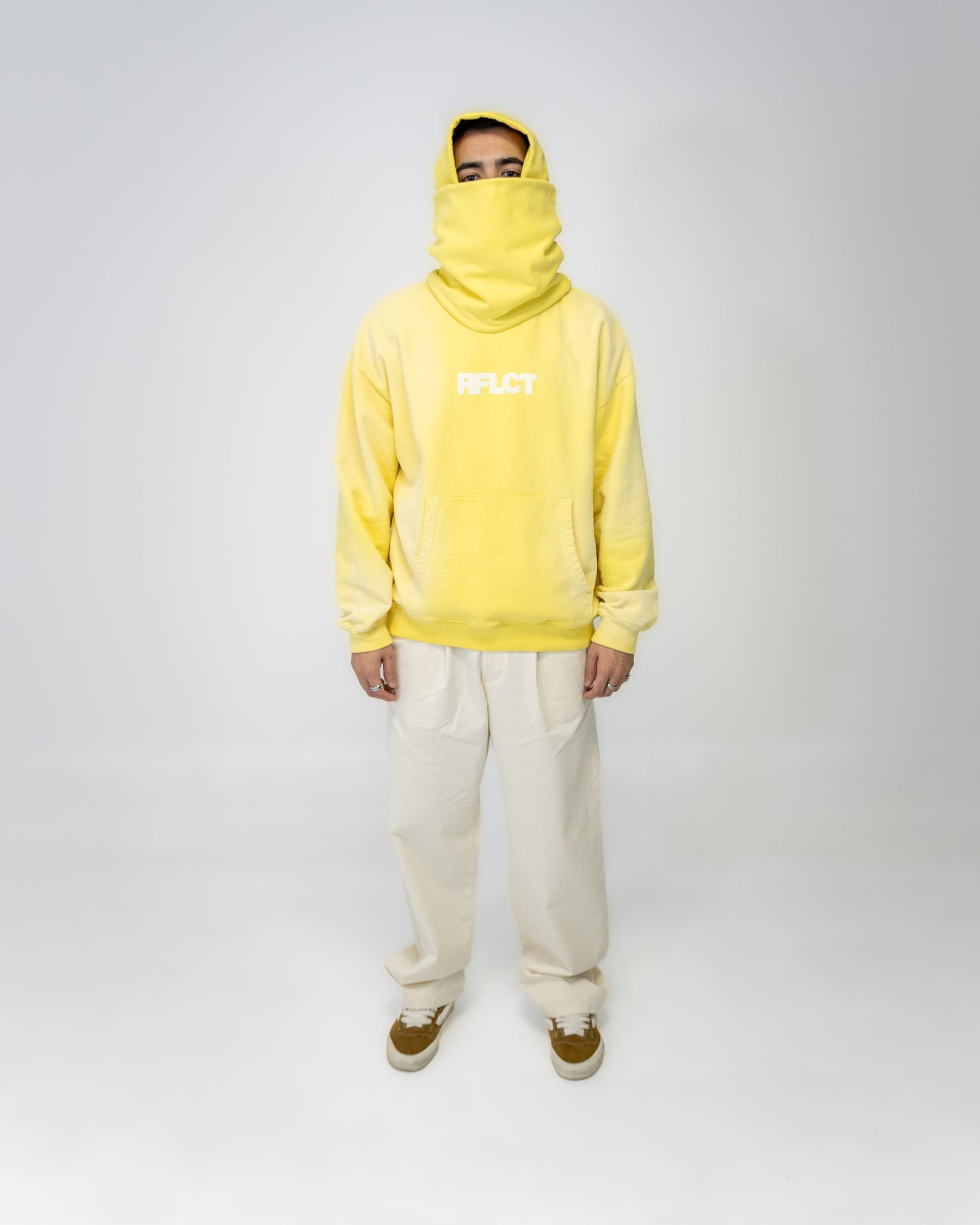 CLOUD MASK HOODIE - YELLOW SPRAYED