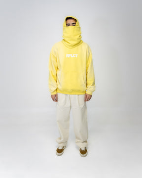 CLOUD MASK HOODIE - YELLOW SPRAYED