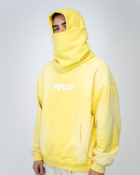 CLOUD MASK HOODIE - YELLOW SPRAYED