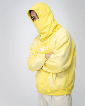 CLOUD MASK HOODIE - YELLOW SPRAYED