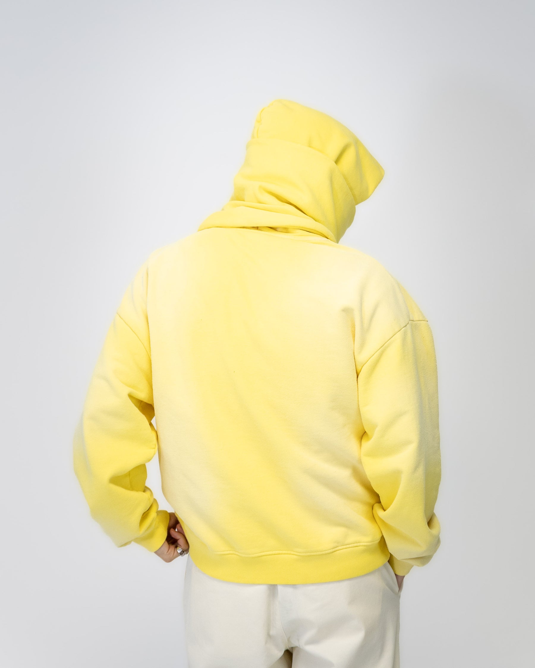 CLOUD MASK HOODIE - YELLOW SPRAYED