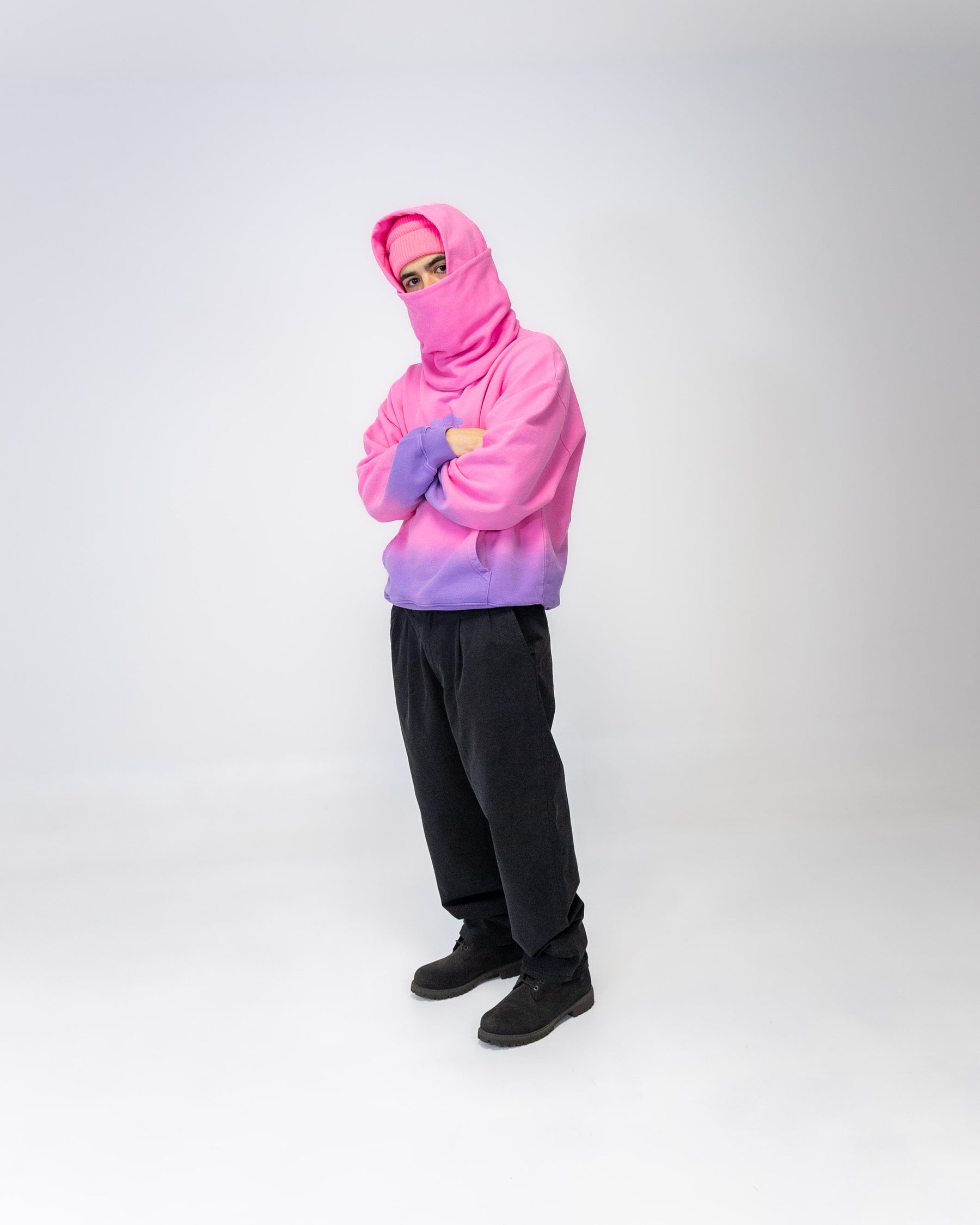 CLOUD MASK HOODIE - DRIP PINK/PURPLE