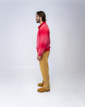 RED SMOKE QUARTER ZIP SWEATER