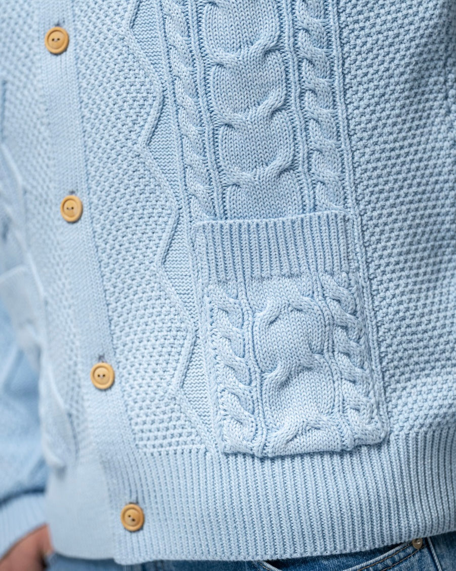 ANNIVERSARY KNIT CARDIGAN LIGHTBLUE